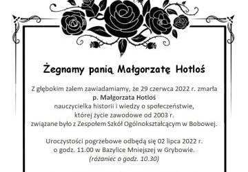 Żegnamy panią Małgorzatę Hotloś