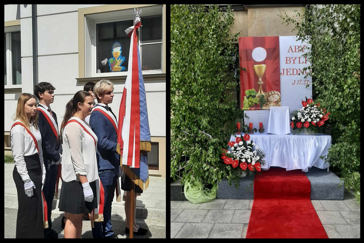 Udział pocztu sztandarowego ZSO w Bobowej w uroczystości Bożego Ciała